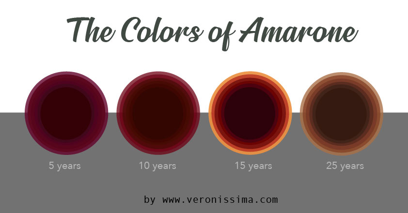 Infographic od Amarone color changing over time