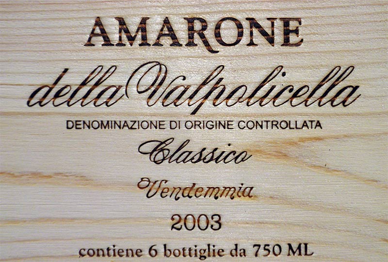 Amarone wooden case
