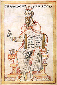 illustrazione raffigurante il senatore romano Cassiodoro