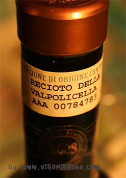 Etichetta Recioto DOCG