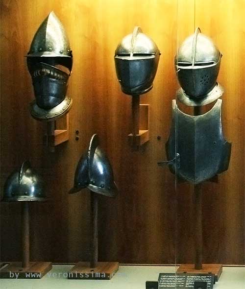 Armours inside the museum of a castle