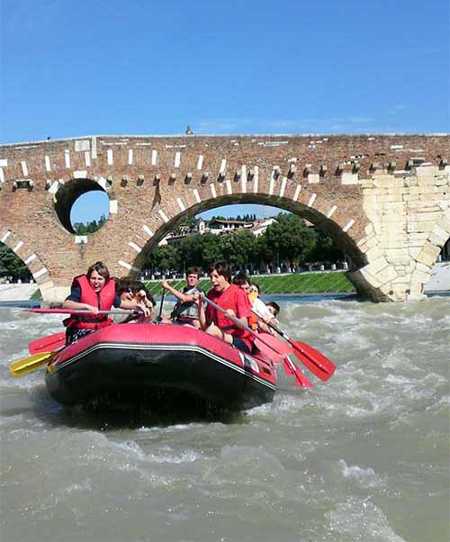 Rafting on the river Adige