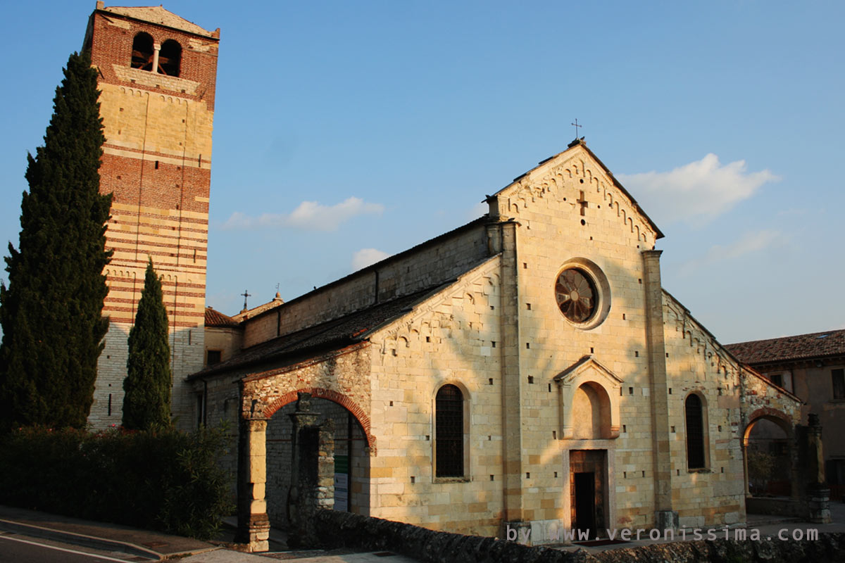 romanesque facade of San Floriano chuirch in Valpolicella