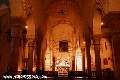 inside the church of Santa Maria Antica a Verona