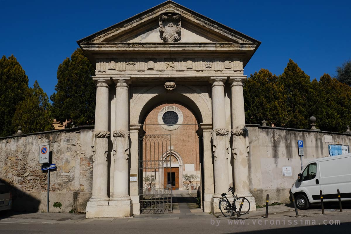 The entrance of San Nazaro church in Verona