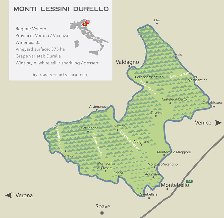 Monti Lessini Durello wine map