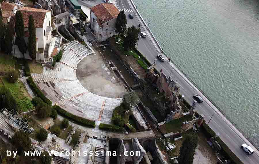 Teatro Romano di Verona visto dall'alto