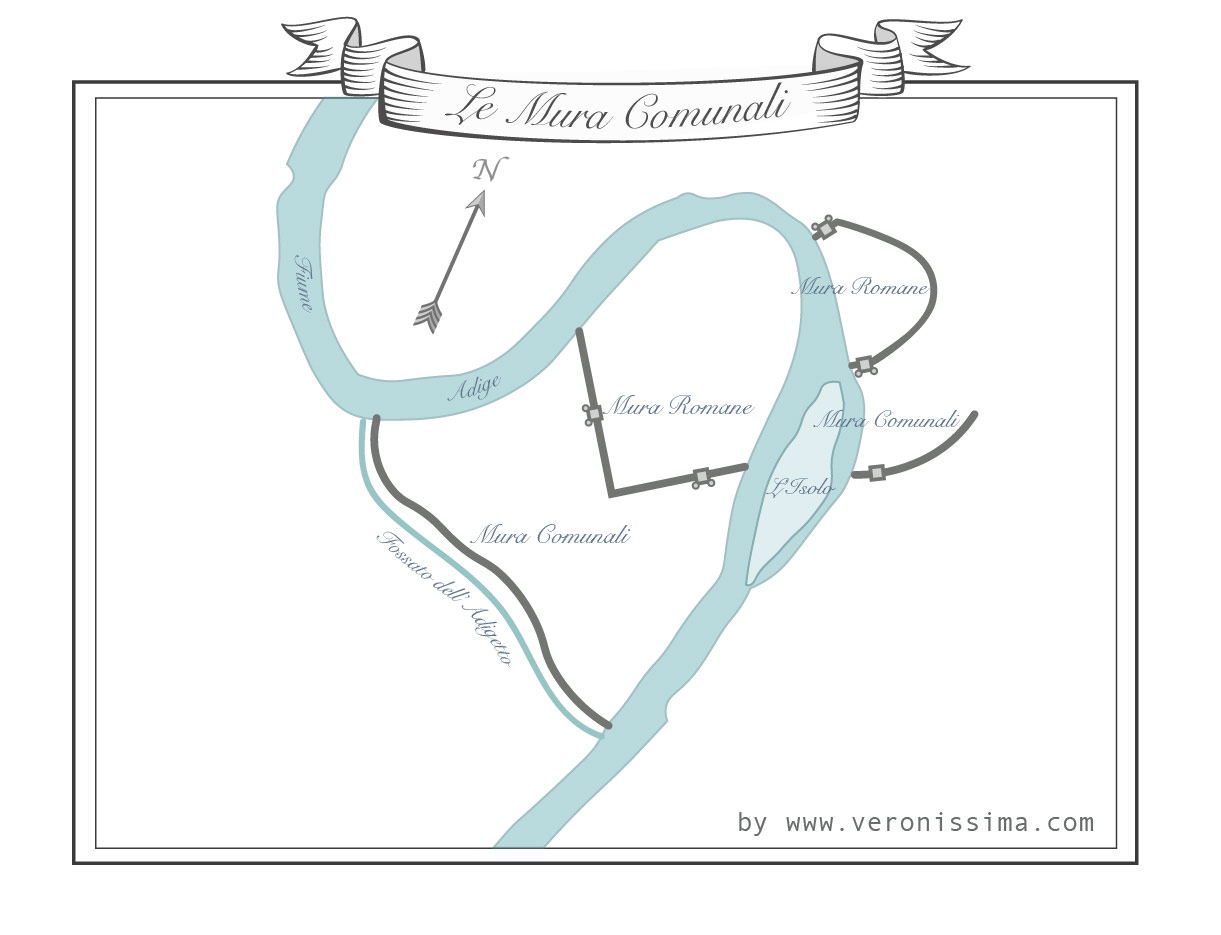 Mappa mura comunali di Verona