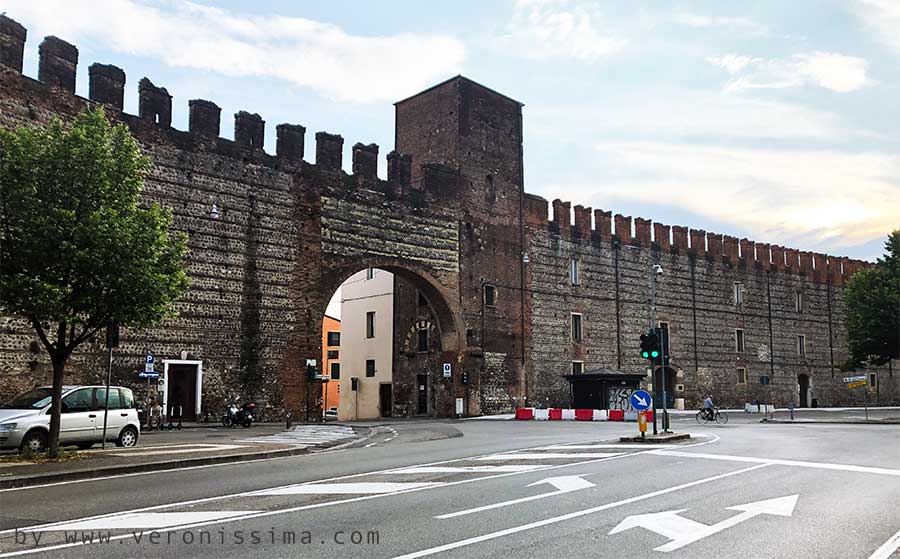un tratto di muro medievale di Verona