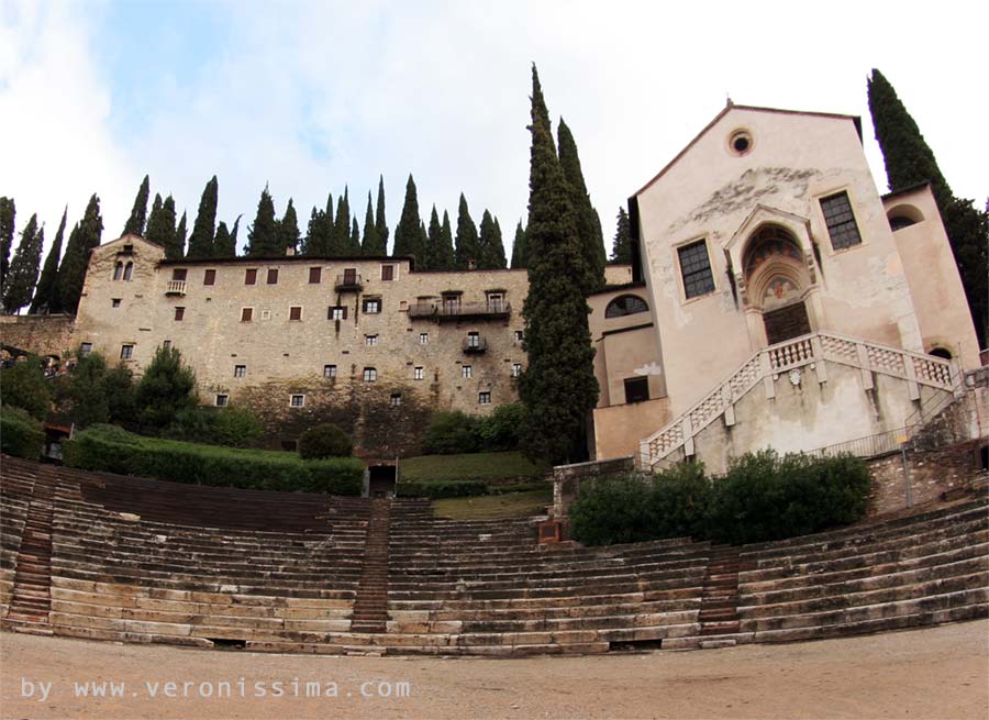 The monastery of the Gesuati built on the cavea of the Roman Theatre of Verona