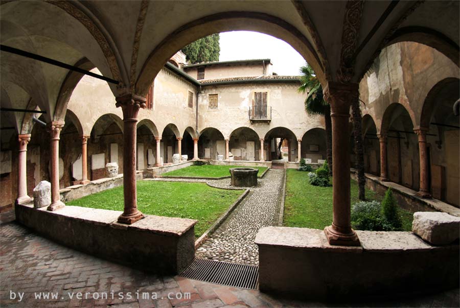 The cloister of the inscriptions at the archaeological museum of Verona