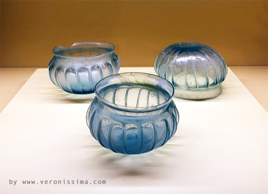 Three glass cups from Roman age