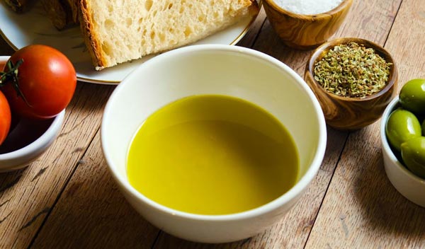 A bowl with extra virgin olive oil from Verona