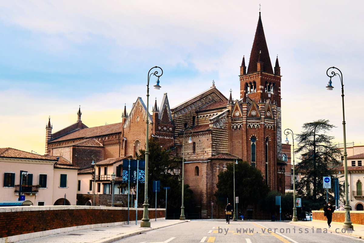 the back of San Fermo and Rustico church in Verona