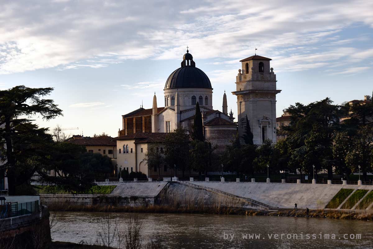 San Giorgio chuch in Verona on the side of the river Adige