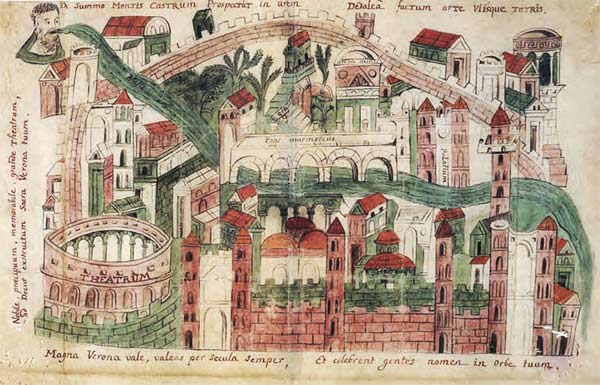 antica cartina di Verona