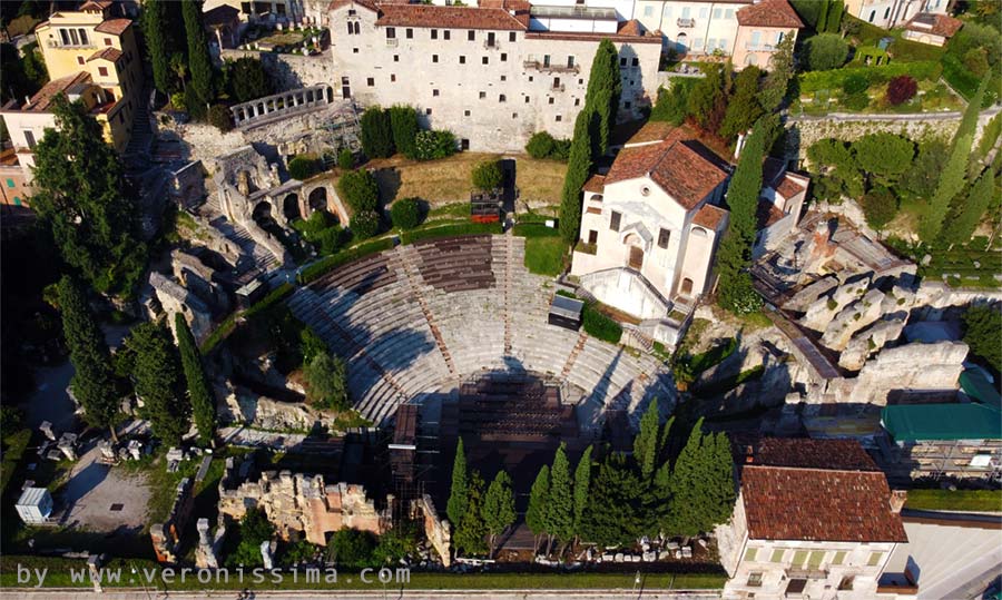 The cavea of the Roman theater seen from above