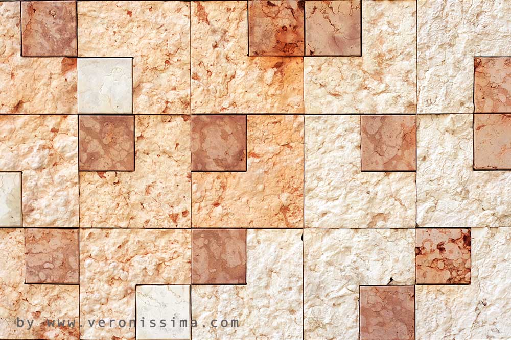 collage di quadrati di marmo di Verona in tutte le sue differenti sfumature di colore