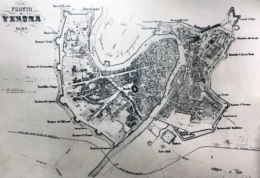 mappa di Verona 1849