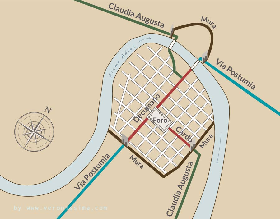 L'impianto di fondazione della Verona Romana