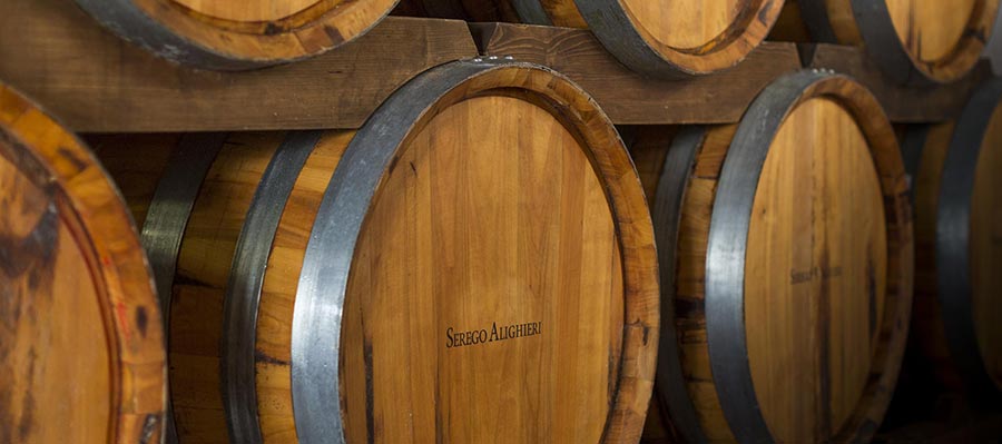 Cherry wood wine casks at Serego Alighieri winery