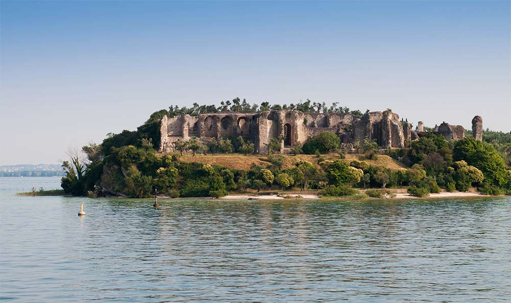 Archaeological site viewed from the lake