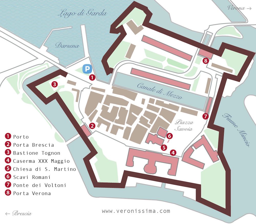 mappa turistica di Peschiera del Garda