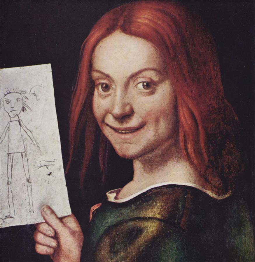 Caroto - Ritratto di Fanciullo con disegno