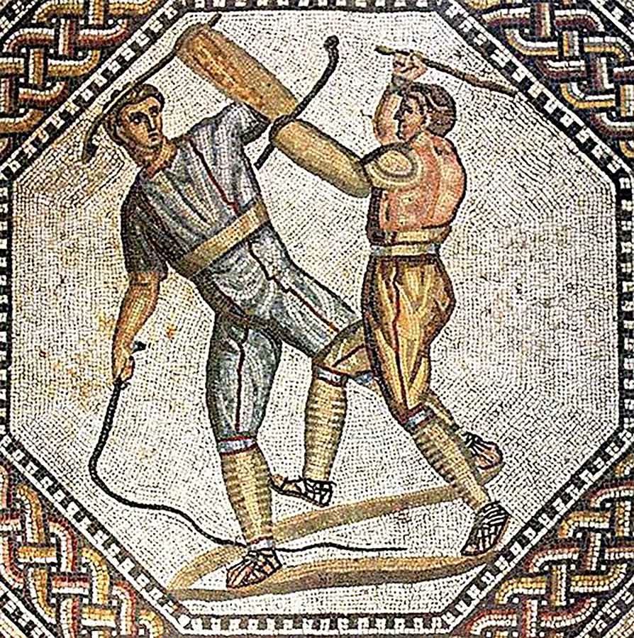 mosaico raffigurante due paegnarii