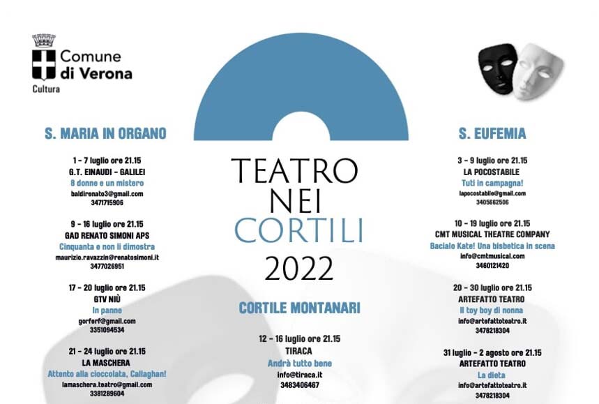 program of courtyard theater festival in Verona